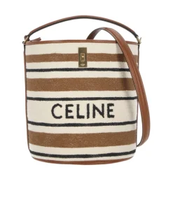 Celine Bucket Bag 16 in striped textile